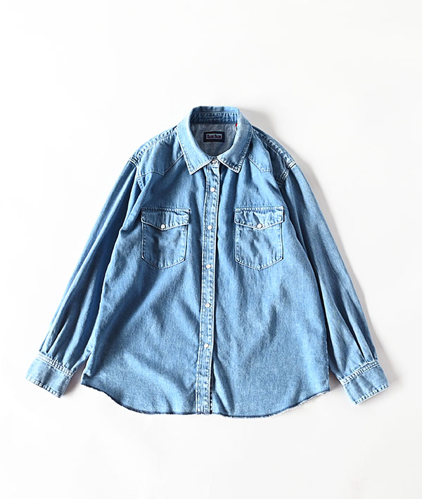 BLUE BLUE(ブルーブルー) ライトデニム ユーズド ウエスタンシャツ ウイメンズ【WOMENS】