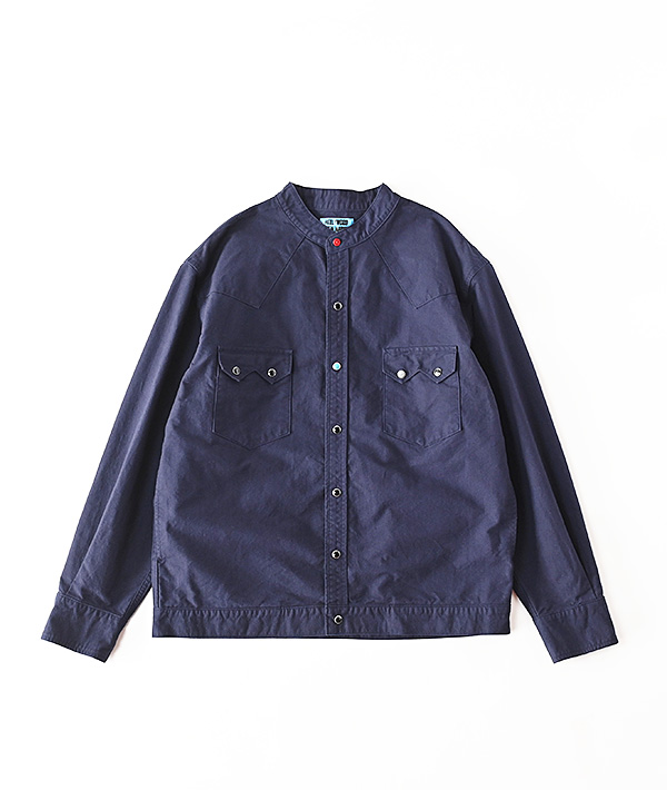 HOLLYWOOD RANCH MARKET(ハリウッドランチマーケット) ヘビーオックス ノーカラーウエスタン シャツジャケット【MENS】