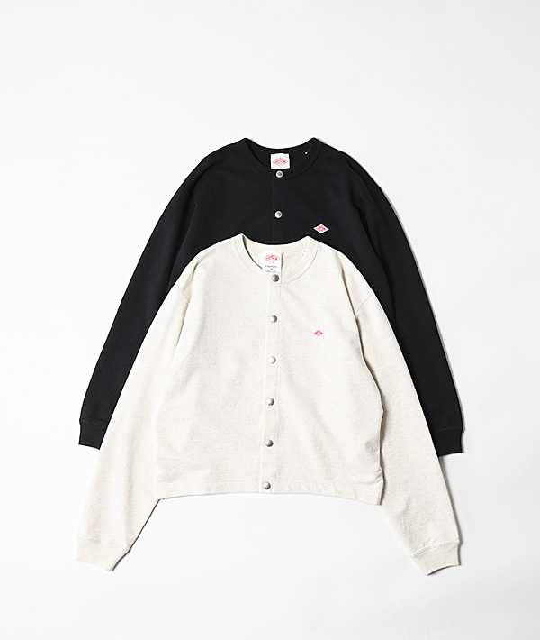 DANTON(ダントン) DOT BUTTON COTTON TERRY CREW NECK CARDIGAN【WOMENS】