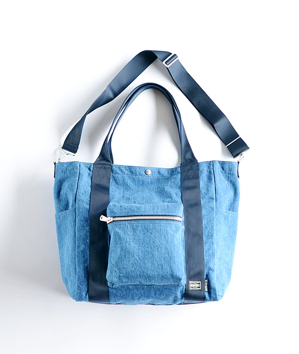 PORTER×BLUE BLUE(ポーター×ブルーブルー) フェードデニム 2WAYトートバッグ【MENS&WOMENS】