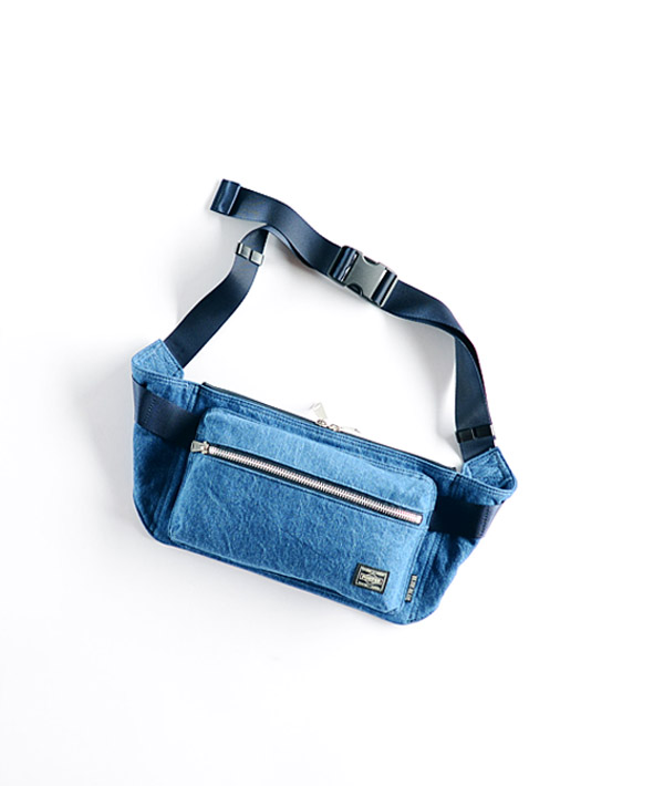 PORTER×BLUE BLUE(ポーター×ブルーブルー) フェードデニム ウエストバッグ【MENS&WOMENS】