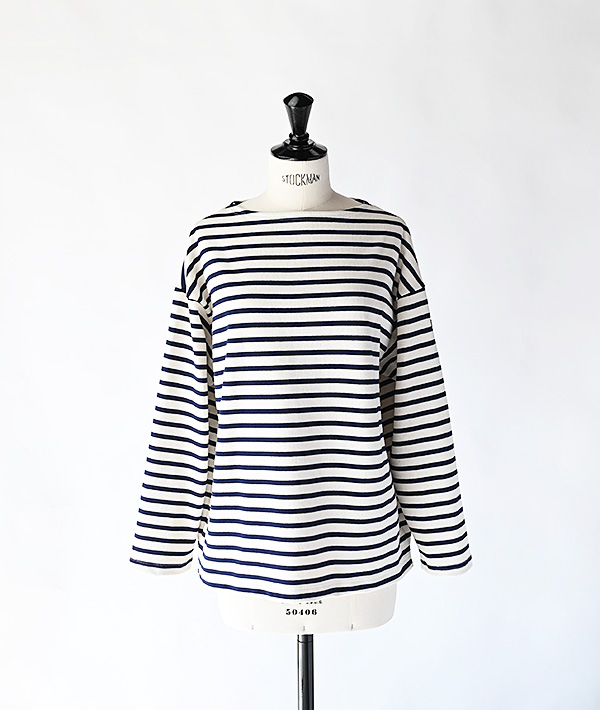 SAINT JAMES (セントジェームス) OUESSANT LOOSE ドロップショルダー ロングスリーブ エクリュ×マリン【WOMENS】