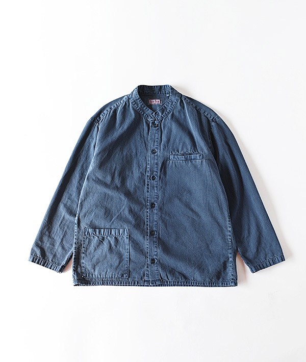 BLUE BLUE(ブルーブルー) 6ozデニム スタンドカラー ピグメントダイ ジェイルシャツ【MENS】