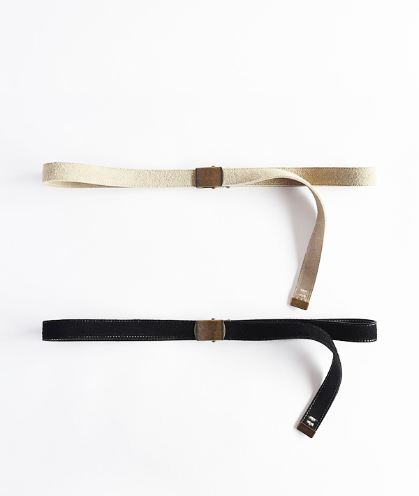 HOLLYWOOD RANCH MARKET(ハリウッドランチマーケット) ローラーバックル ベロアレザーベルト【MENS&WOMENS】