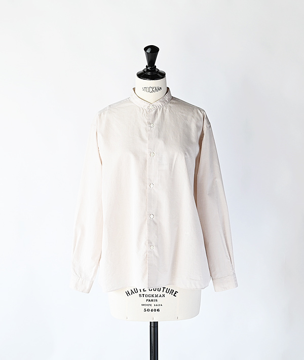 GYMPHLEX(ジムフレックス) コットンシルクブロード バンドカラーシャツ【WOMENS】
