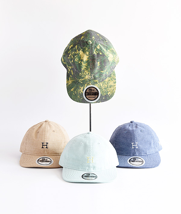 NEW ERA×HOLLYWOOD RANCH MARKET (ニューエラ×ハリウッドランチマーケット) Hエンブロイダリーサマーコーデュロイキャップ【MENS&WOMENS】