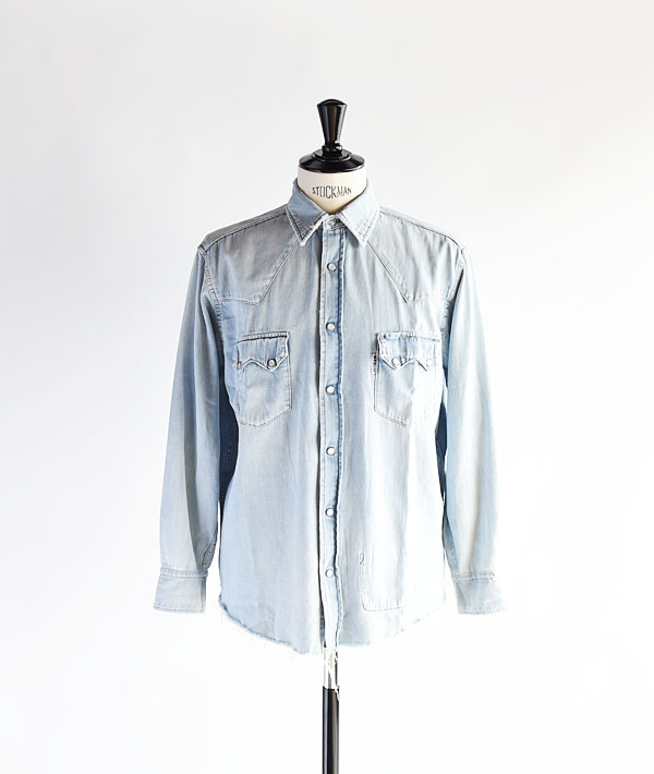 BLUE BLUE(ブルーブルー) オールドタイムウエスタン リアルユーズドウォッシュシャツ【MENS】