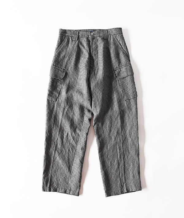 BLUE BLUE(ブルーブルー) リネンギンガムチェック カーゴパンツ【MENS】