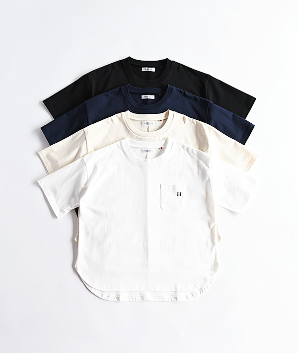 HOLLYWOOD RANCH MARKET(ハリウッドランチマーケット) Hエンブロイダリー ラウンドヘムTシャツ ウイメンズ【WOMENS】