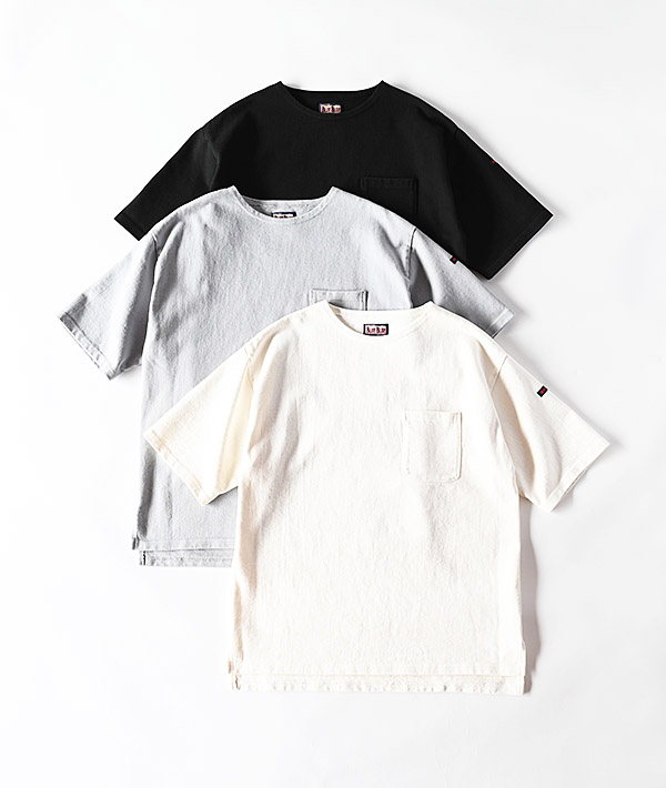 BLUE BLUE(ブルーブルー) スーパーヘビーテンジク ショートスリーブ ポケットバスクシャツ【MENS】