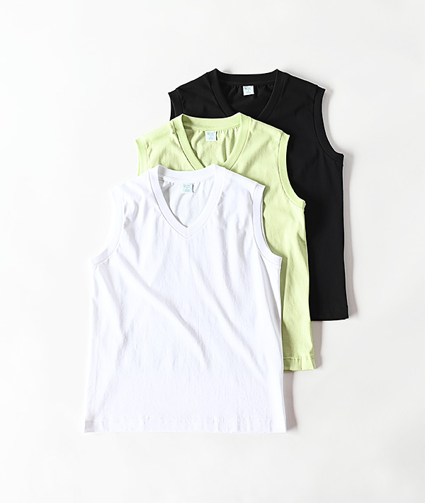 gicipi (ジチピ) ACCIAIO アッチャーイオ VーネックノースリーブTシャツ【WOMENS】