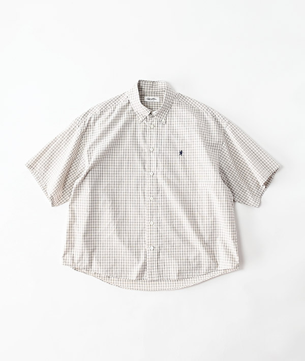 GYMPHLEX(ジムフレックス) コットンチェック ボタンダウン半袖シャツ【MENS】
