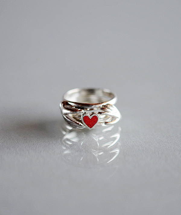 HOLLYWOOD RANCH MARKET(ハリウッドランチマーケット) シルバー ピースハンドハートリング【WOMENS】