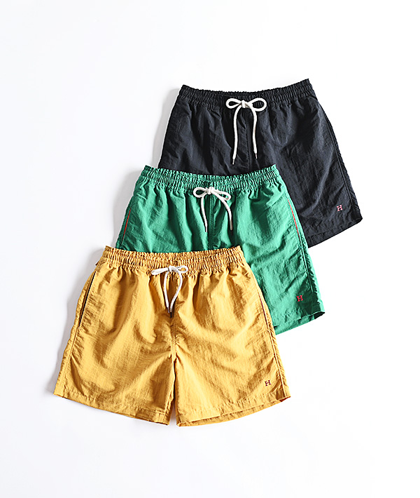 HOLLYWOOD RANCH MARKET(ハリウッドランチマーケット) Hエンブロイダリー レッグスフリー ナイロンショーツ【MENS】