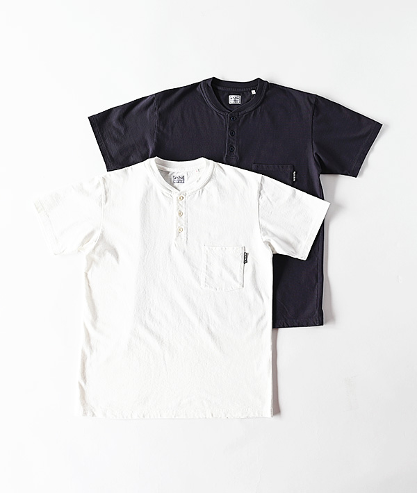 BLUE BLUE(ブルーブルー) ヘビーテンジク ポケットヘンリーネックTシャツ【MENS&WOMENS】