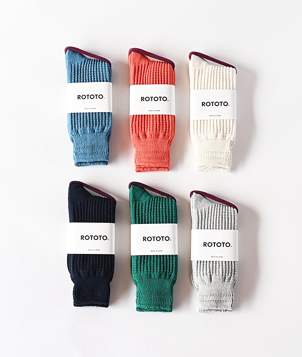ROTOTO (ロトト) COTTON WAFFLE CREW SOCK【MENS&WOMENS】