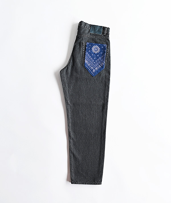 HOLLYWOOD RANCH MARKET(ハリウッドランチマーケット) PA1852 テーパードリラックス ウォッシュドブラックジーンズ【MENS】