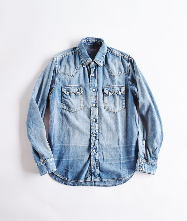 BLUE BLUE(ブルーブルー) ST814N ライトデニム ランチウォッシュ ウエスタンシャツ【MENS】