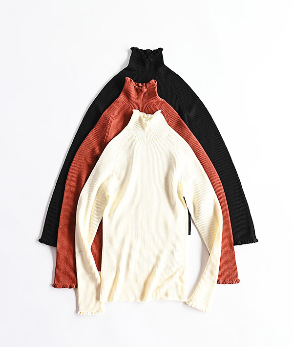 HOMES’ UNDERWEAR(ホームズアンダーウェア) ウォッシャブルウール フリルリブセーター ウイメンズ【WOMENS】