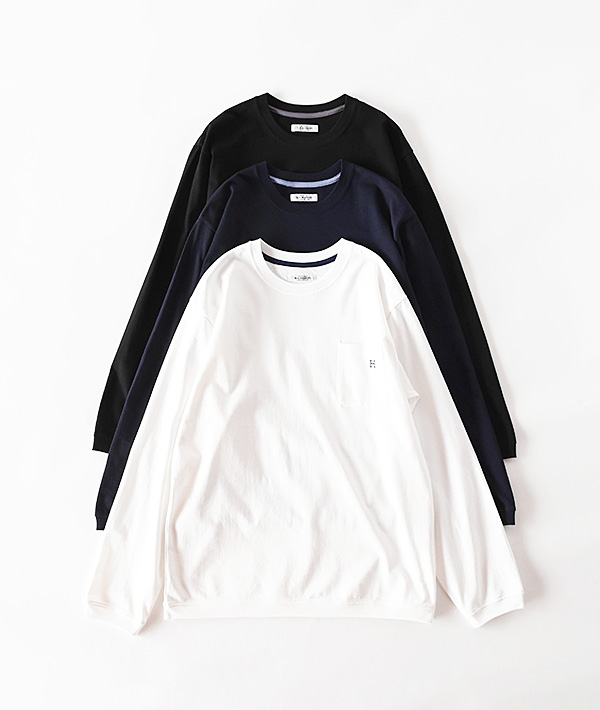 HOLLYWOOD RANCH MARKET(ハリウッドランチマーケット) Hエンブロイダリー ナローリブ ロングスリーブTシャツ【MENS&WOMENS】