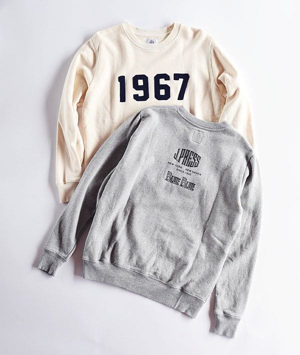 J.PRESS×BLUE BLUE(ジェイプレス×ブルーブルー) 1967 CREWNECK SWEAT【MENS】