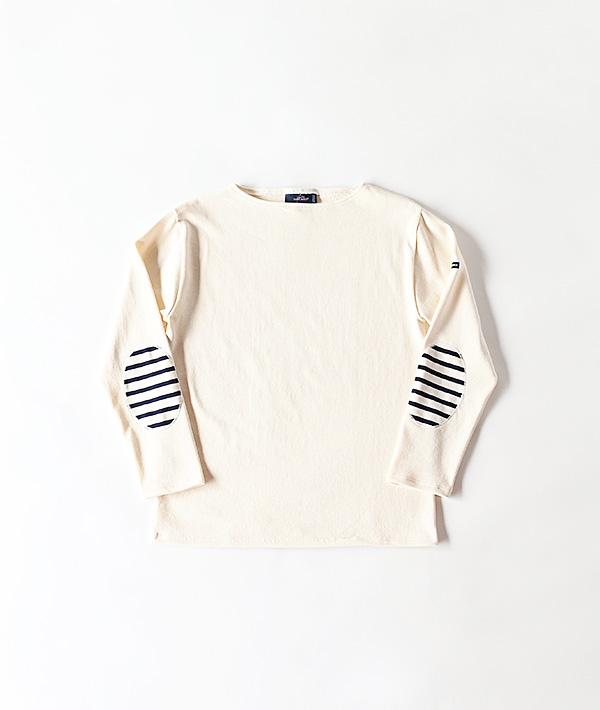SAINT JAMES (セントジェームス) OUESSANT ELBOW PATCH ECRU エクリュ×マリン【MENS&WOMENS】