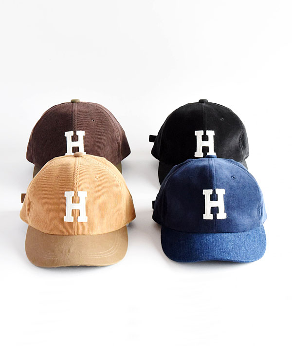 H.R.REMAKE(エイチアールリメイク) HRR CORDUROY MIX PT Hワッペン BB CAP【MENS&WOMENS】