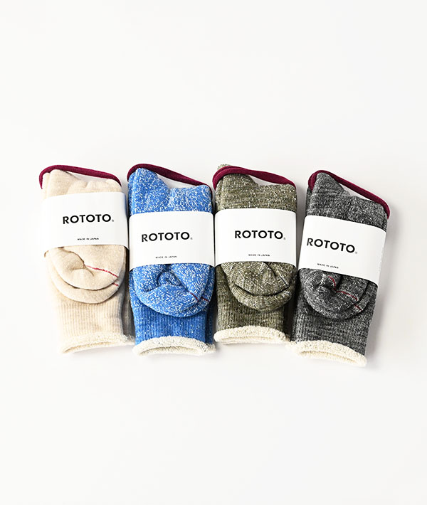 ROTOTO (ロトト) DOUBLE FACE CREW SOCKS【MENS&WOMENS】