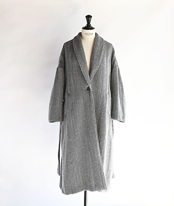 BLUE BLUE(ブルーブルー) ビックヘリンボーン ガウンコート ウイメンズ【WOMENS】