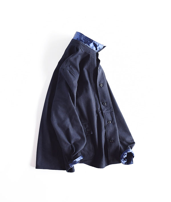 BLUE BLUE(ブルーブルー) ウールフラノ カーゴシャツジャケット【MENS】