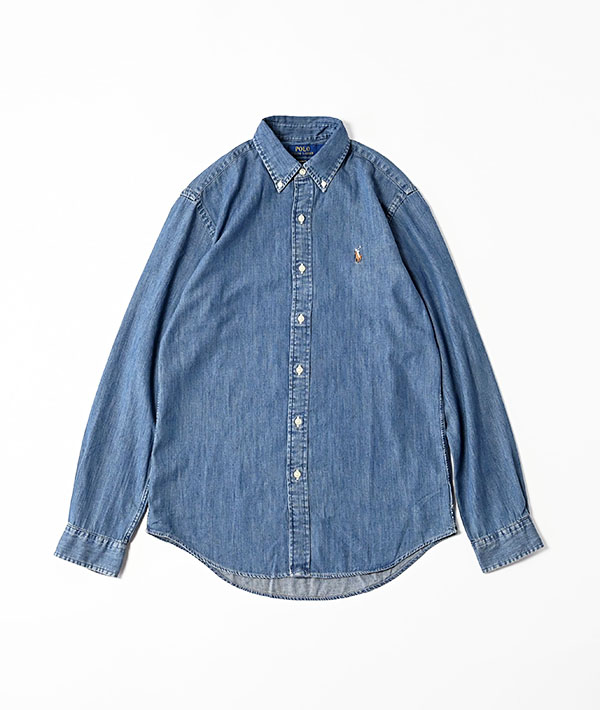 POLO RALPH LAUREN (ポロ ラルフローレン) CUSTOM FIT BUTTON DOWN SHIRT DENIM【MENS】