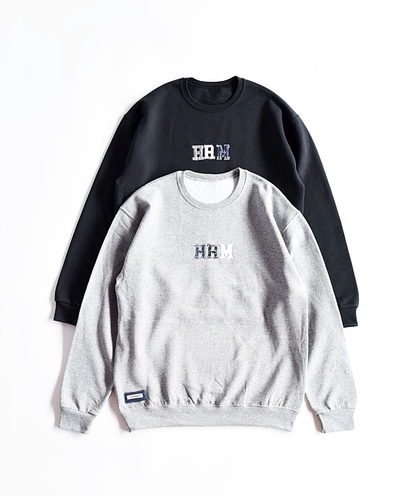 H.R.REMAKE(エイチアールリメイク) HRRスリーカラー HRMクルーネックスウェット【MENS&WOMENS】