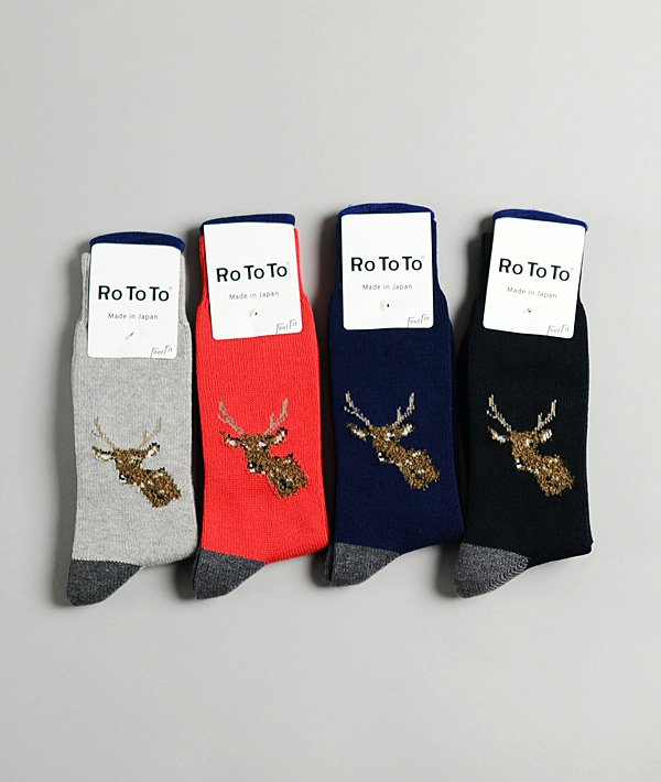 ROTOTO (ロトト) DEAR DEER SOCKS【MENS&WOMENS】