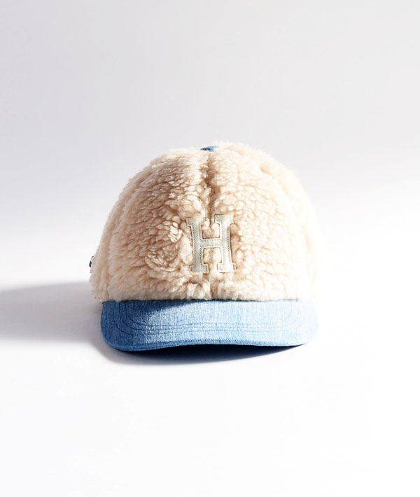 H.R.REMAKE(エイチアールリメイク) HRR ボアデニム Hワッペン ベースボール キャップ【MENS&WOMENS】