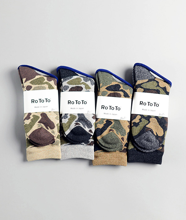 ROTOTO (ロトト) CAMO SOCKS【MENS&WOMENS】
